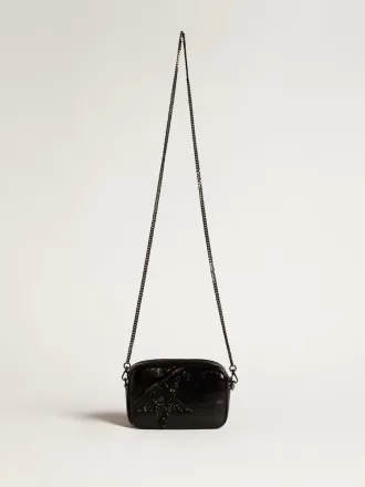 Mini Star Bag in zwart leer met Swarovski-kristallen ster