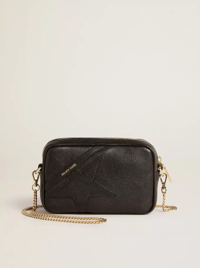 Mini Star Bag in zwart leer met ton sur ton ster