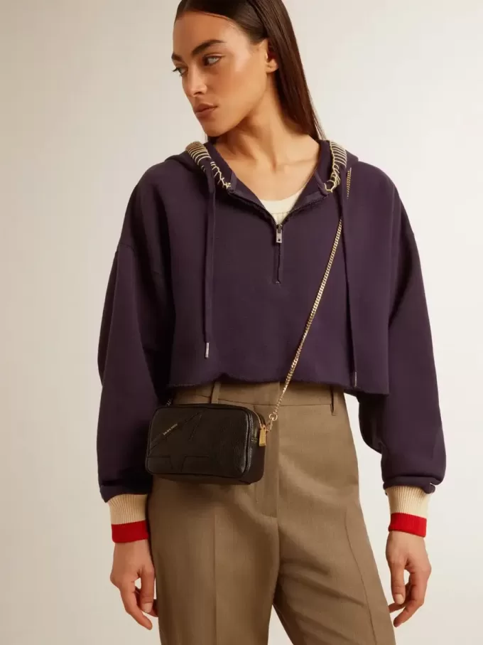Mini Star Bag in zwart leer met ton sur ton ster