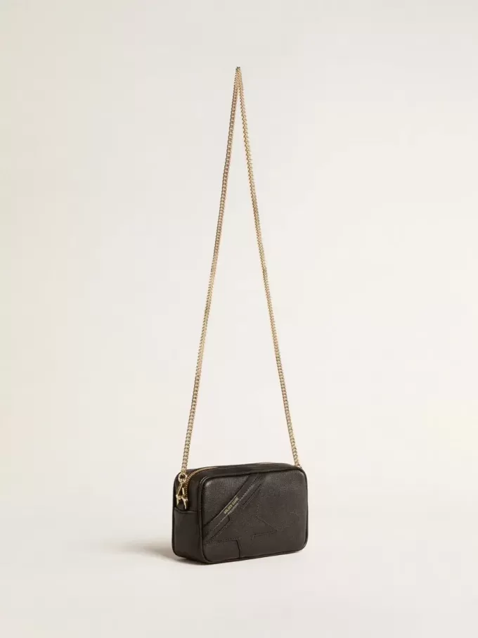 Mini Star Bag in zwart leer met ton sur ton ster