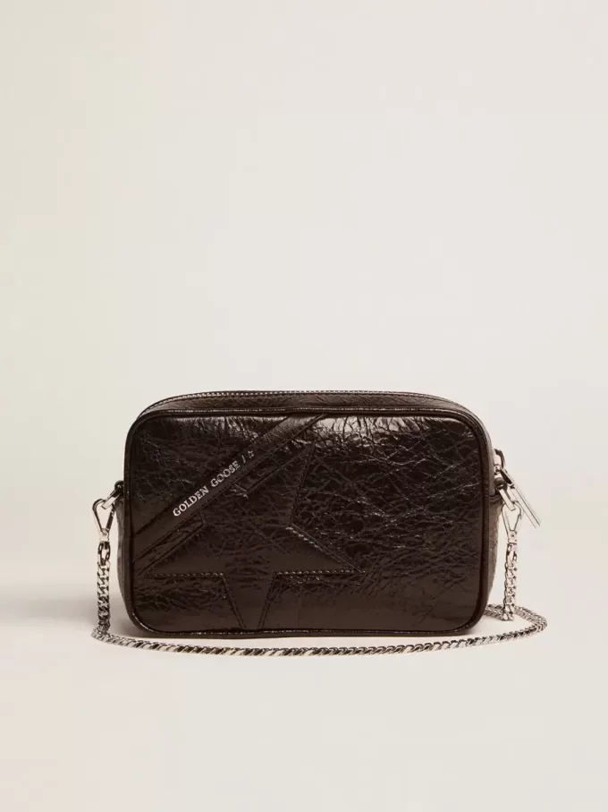 Mini Star-tas voor dames in glanzend zwart leer met ton sur ton ster