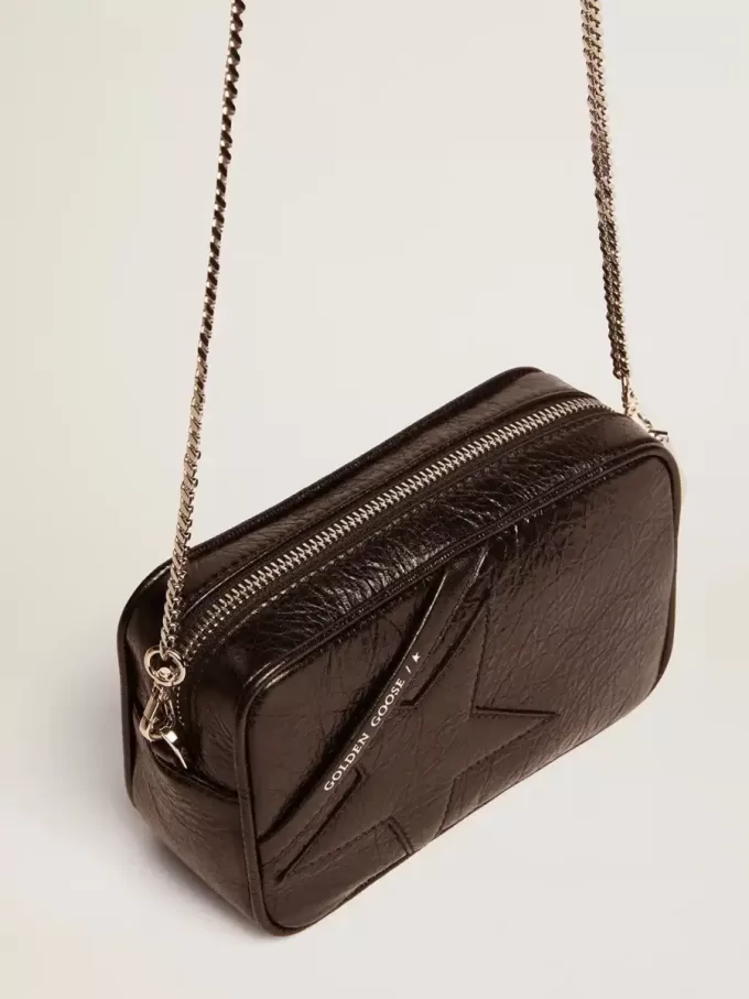 Mini Star-tas voor dames in glanzend zwart leer met ton sur ton ster
