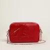 Mini Star-tas voor dames in rood gelakt leer met ton-sur-ton ster