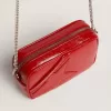 Mini Star-tas voor dames in rood gelakt leer met ton-sur-ton ster