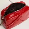Mini Star-tas voor dames in rood gelakt leer met ton-sur-ton ster