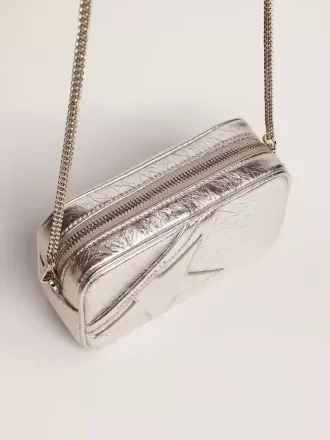 Mini Star-tas voor dames van zilverkleurig gelamineerd leer met ton sur ton ster