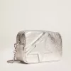 Mini Star-tas voor dames van zilverkleurig gelamineerd leer met ton sur ton ster