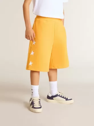 Mosterdgele korte broek voor jongens