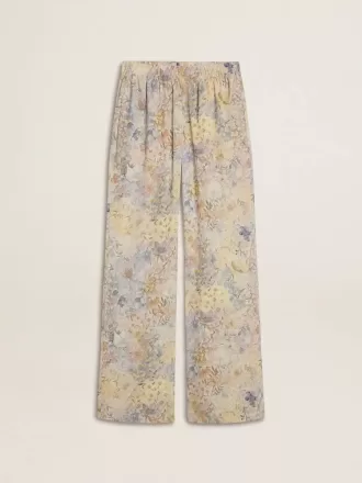 Multicolore joggingbroek voor dames met bloemenprint