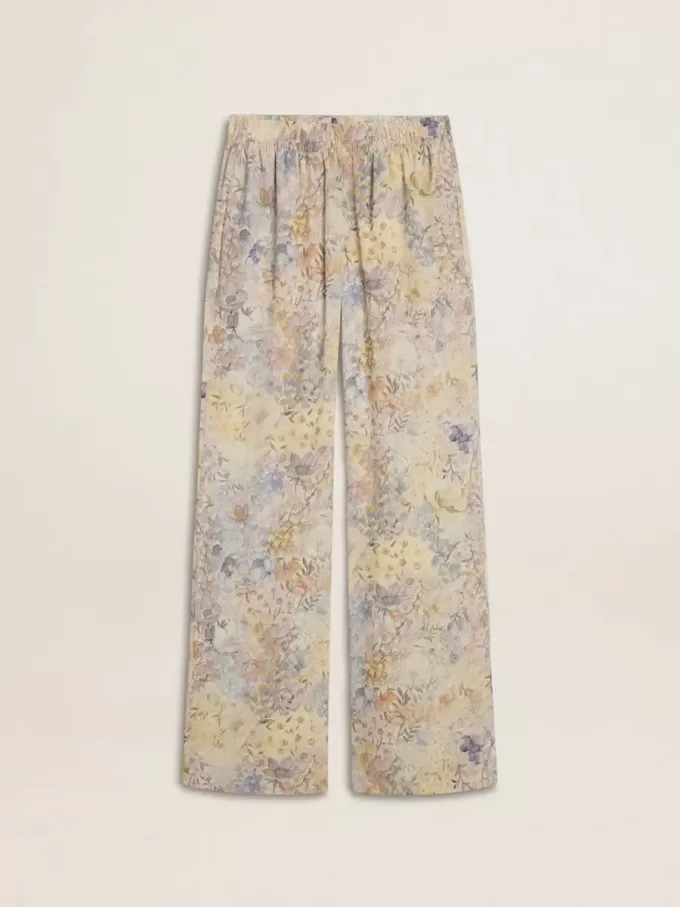 Multicolore joggingbroek voor dames met bloemenprint