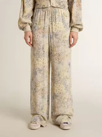 Multicolore joggingbroek voor dames met bloemenprint