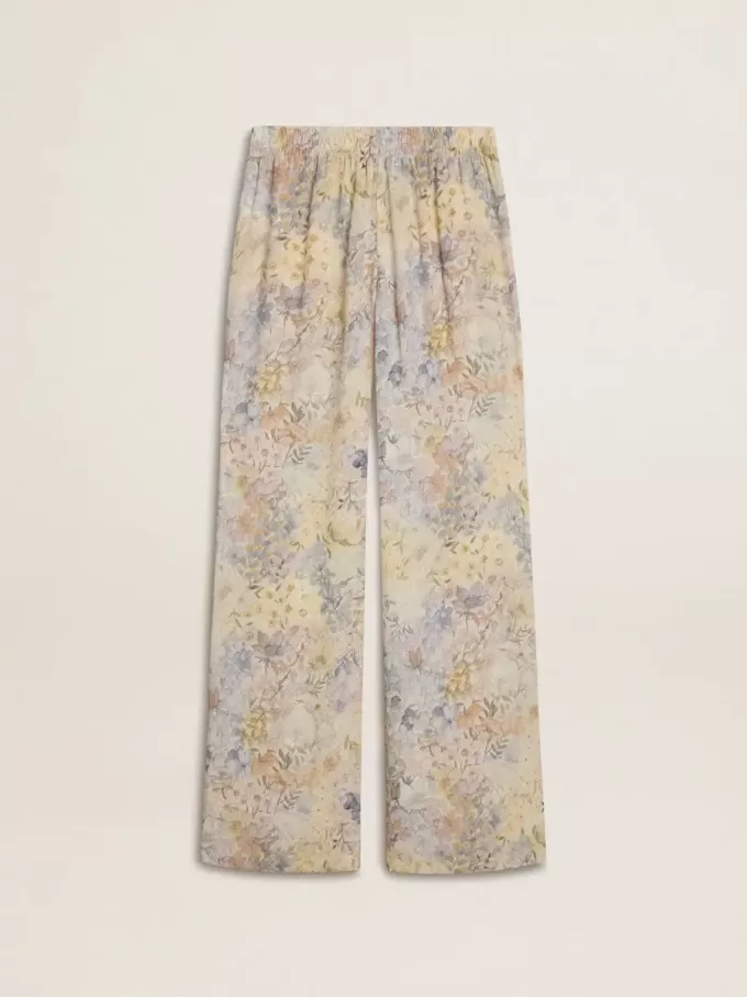 Multicolore joggingbroek voor dames met bloemenprint