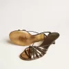 Nico sandalen met kittenhak in metallic grijs leer