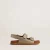 Noa Junior sandalen van microglitter en platina leer