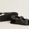 Noa Junior sandalen van zwart leer met distressed effect