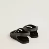 Noa Junior sandalen van zwart leer met distressed effect