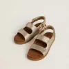 Noa Young sandalen van microglitter en platina leer
