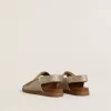 Noa Young sandalen van microglitter en platina leer