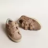 Old School Junior in perzikroze glitter met roze suède ster