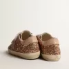 Old School Junior in perzikroze glitter met roze suède ster