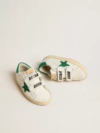 Old School Junior met groene suède ster en hielstuk