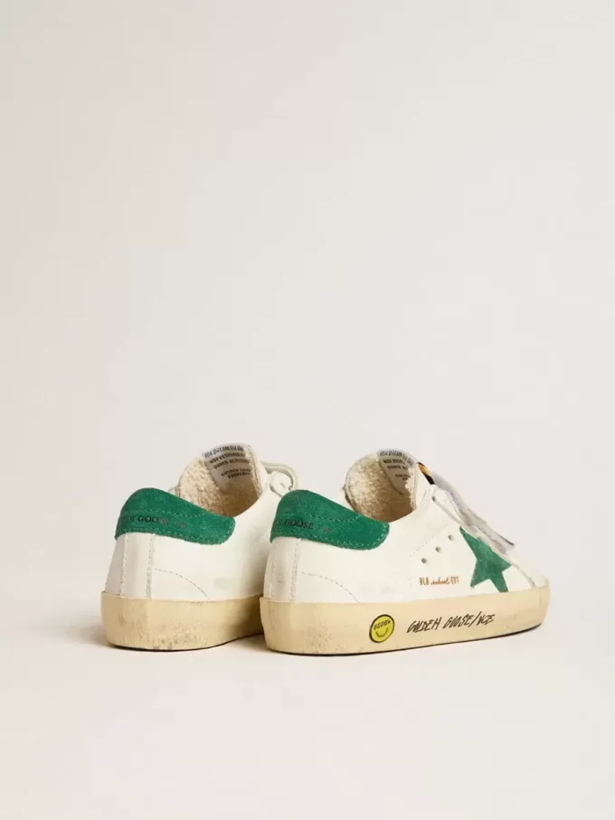 Old School Junior met groene suède ster en hielstuk