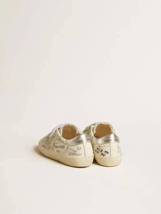 Old School Junior met suède ster en metallic leren hielstuk