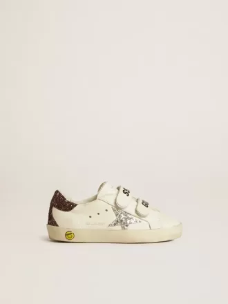 Old School Junior met zilveren glitterster en glitter hielstuk
