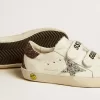Old School Junior met zilveren glitterster en glitter hielstuk