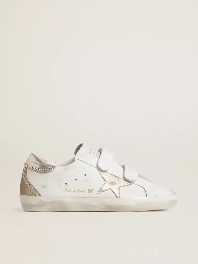 Old School LTD voor dames met roségouden metallic leren ster en hielstuk