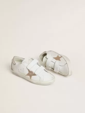 Old School LTD voor dames met roségouden metallic leren ster en hielstuk