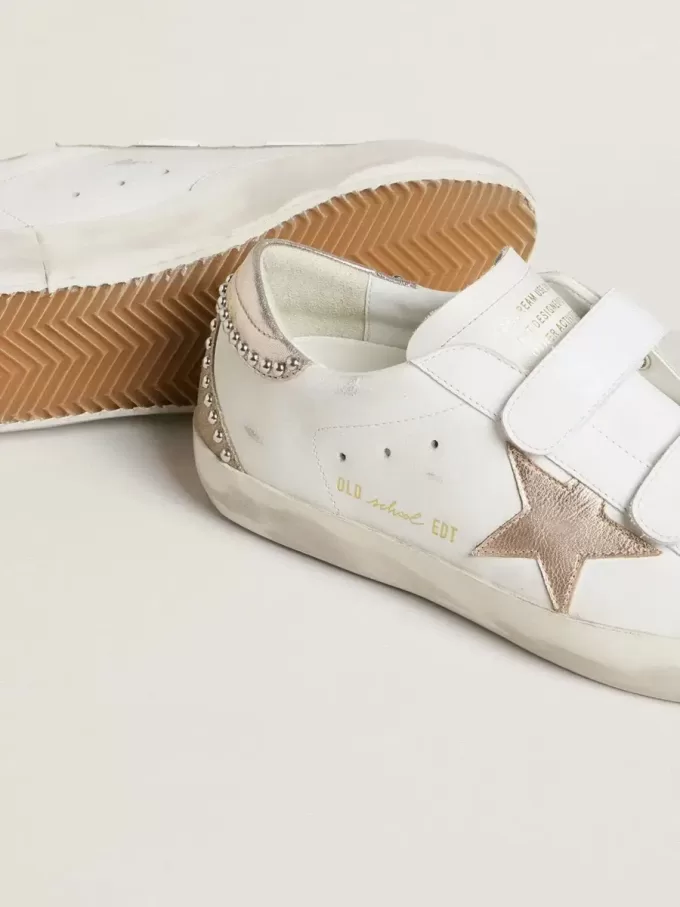 Old School LTD voor dames met roségouden metallic leren ster en hielstuk