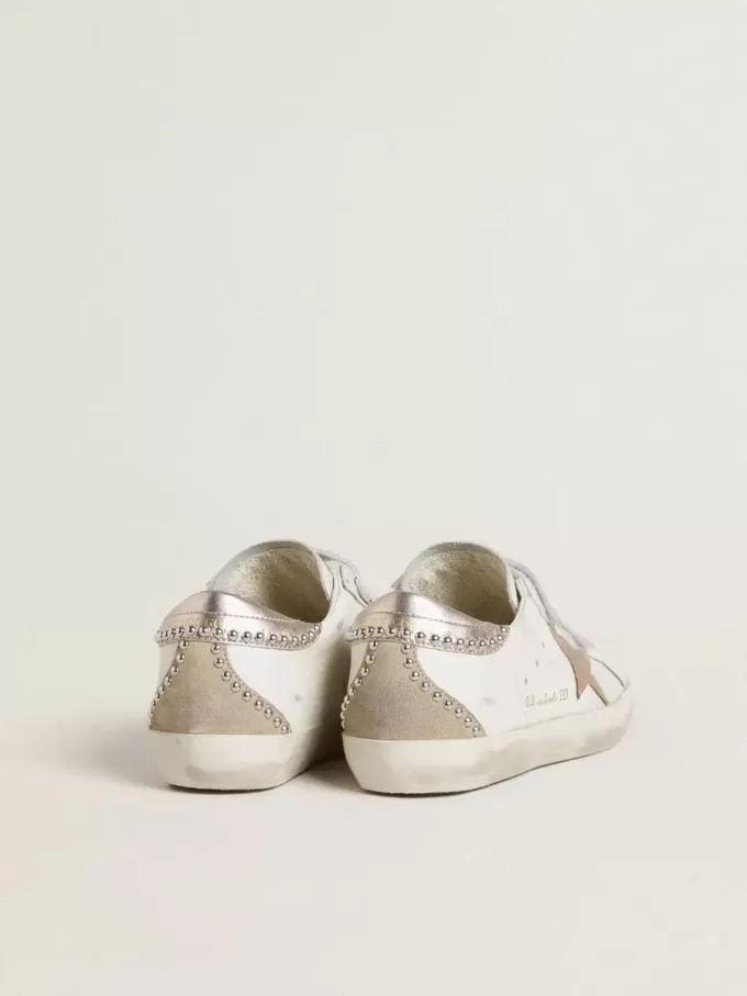 Old School LTD voor dames met roségouden metallic leren ster en hielstuk