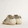 Old School voor dames met zilveren glitterster en ijsgrijze suède tong