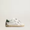 Old School Young met metallic leren ster en groene hiellip