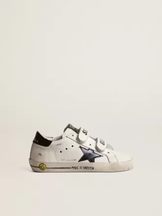 Old School Young met metallic leren ster en zwarte hiellip