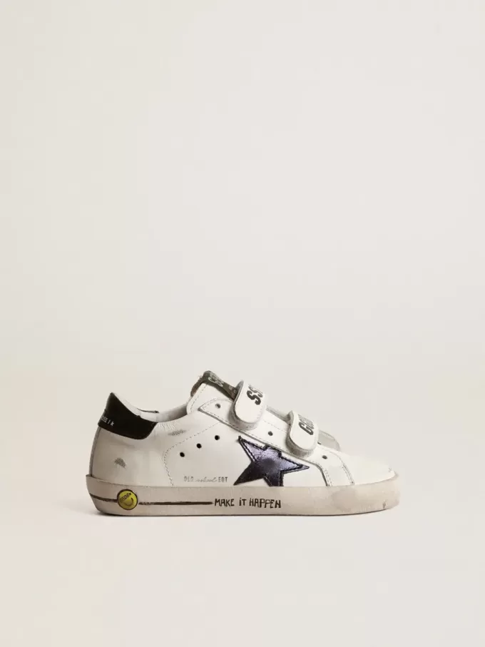 Old School Young met metallic leren ster en zwarte hiellip