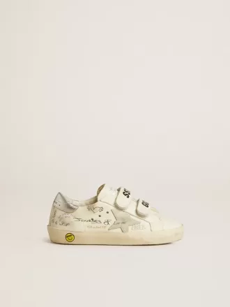Old School Young met suède ster en metallic leren hielstuk
