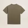Olijfgroen T-shirt voor heren met gouden letters