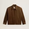 Olijfgroene corduroy jas voor heren