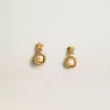 Oorbellen met gouden ster en parel