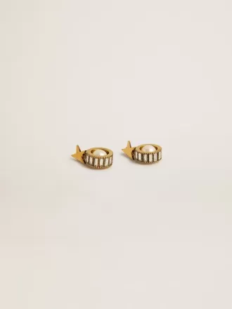 Oorbellen met gouden ster en parel
