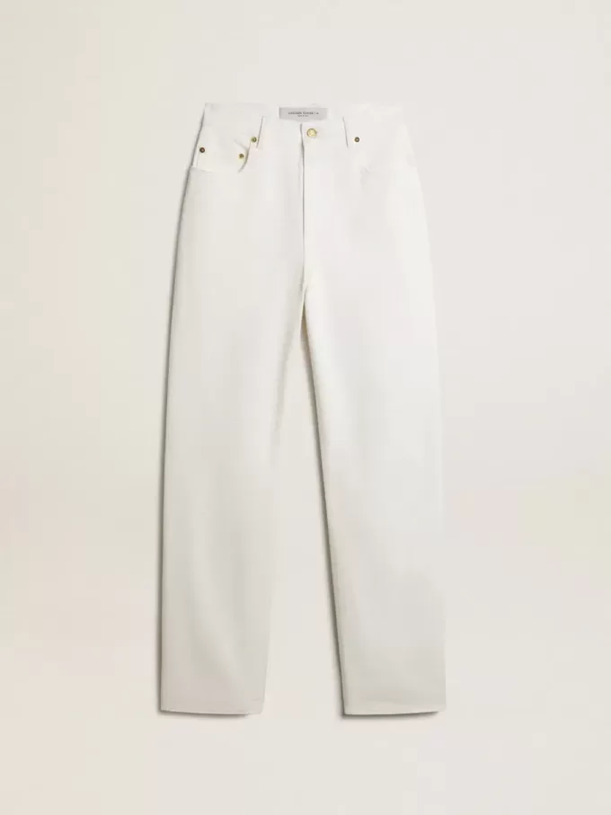 Optisch witte katoenen denim broek voor dames