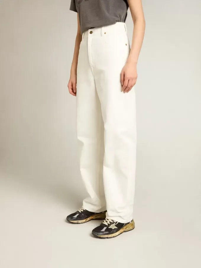Optisch witte katoenen denim broek voor dames