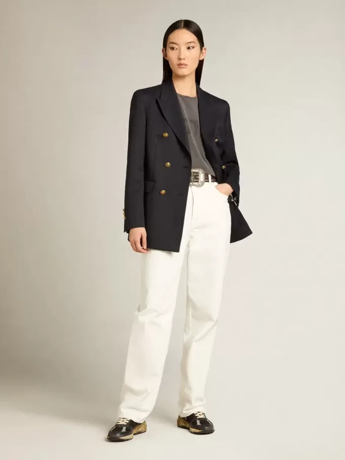 Optisch witte katoenen denim broek voor dames