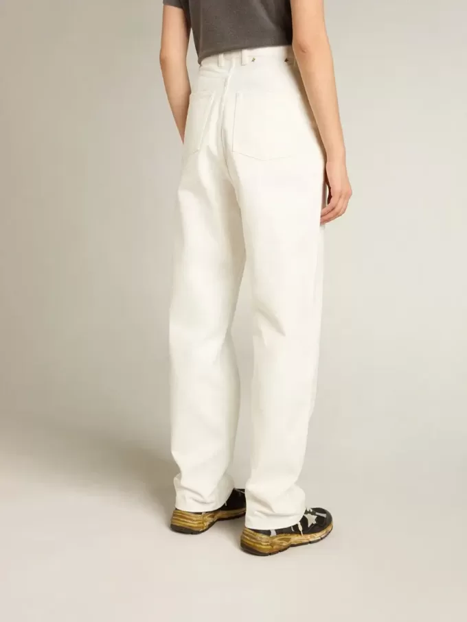 Optisch witte katoenen denim broek voor dames