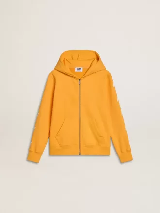 Oranje sweatshirt voor jongens met ritssluiting