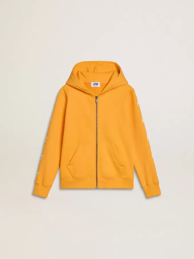 Oranje sweatshirt voor jongens met ritssluiting