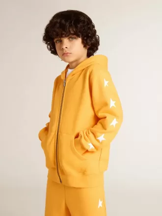Oranje sweatshirt voor jongens met ritssluiting