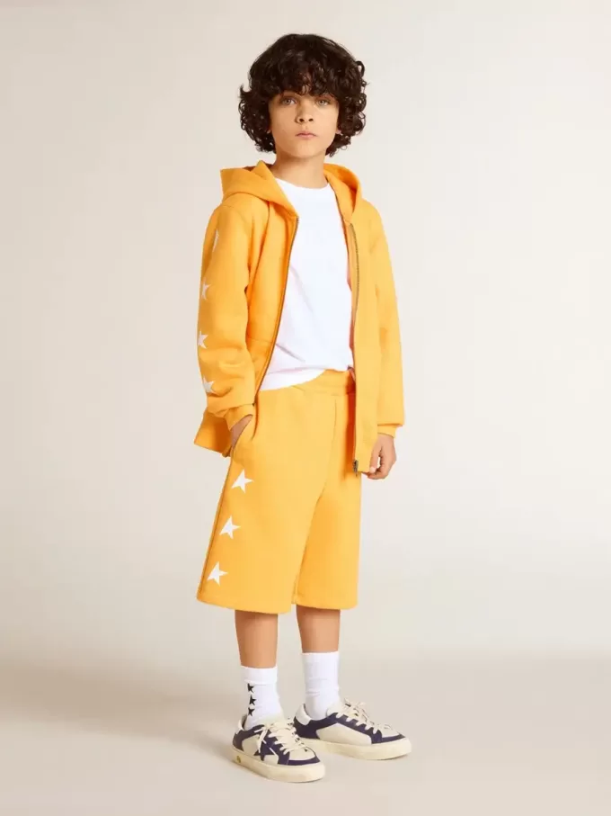 Oranje sweatshirt voor jongens met ritssluiting